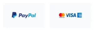 Payment methods accepted: PayPal, Visa, Mastercard, and American Express.